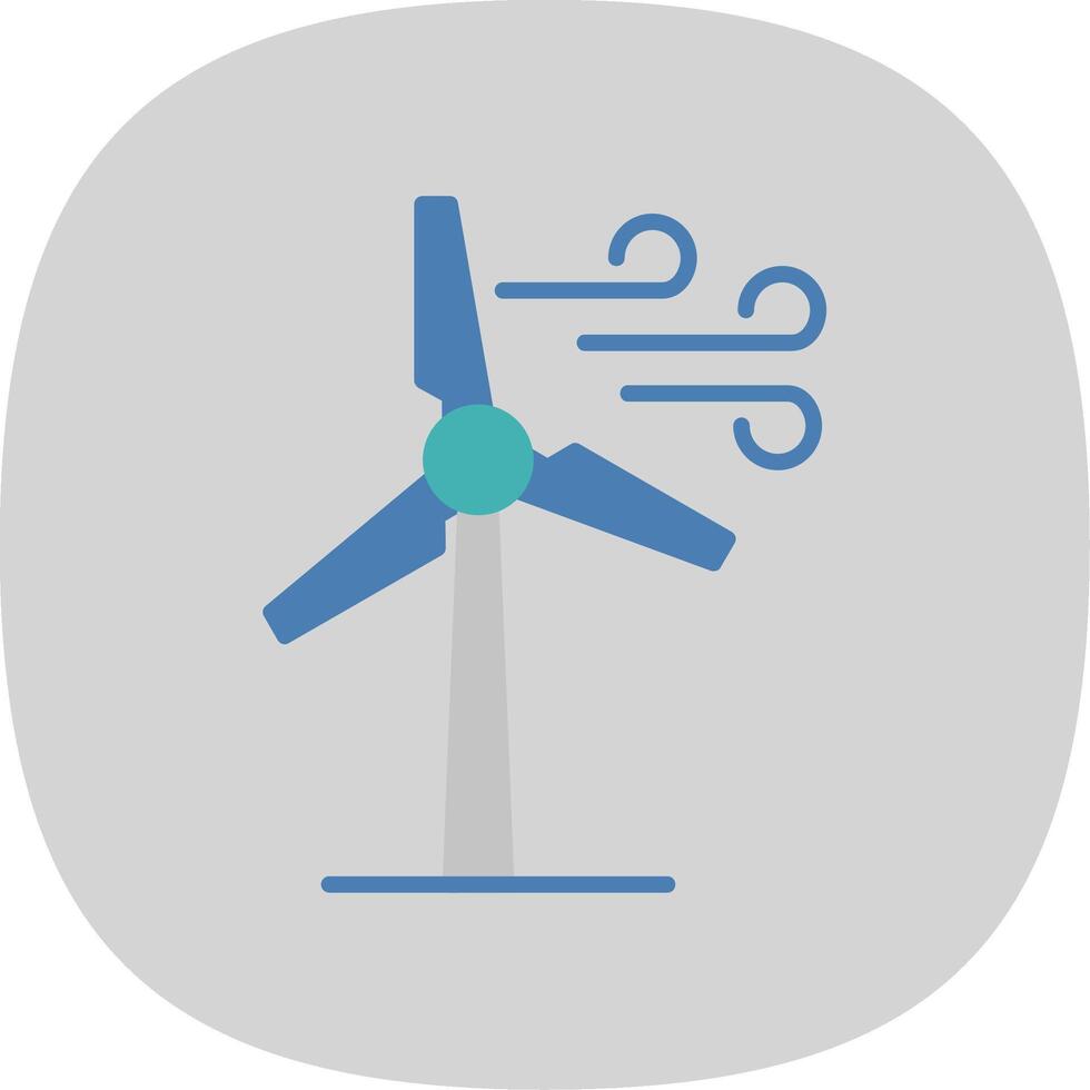 Windmills Flat Curve Icon vector