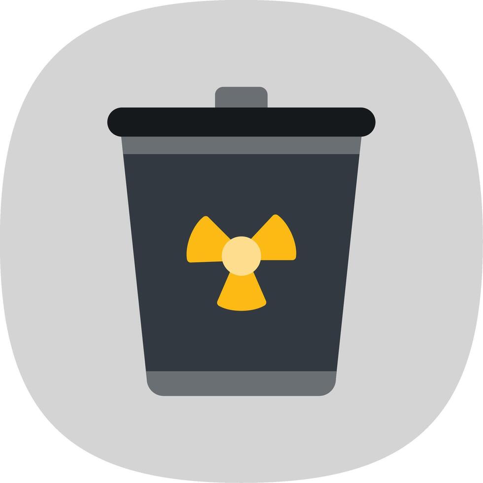 Toxic Waste Flat Curve Icon vector