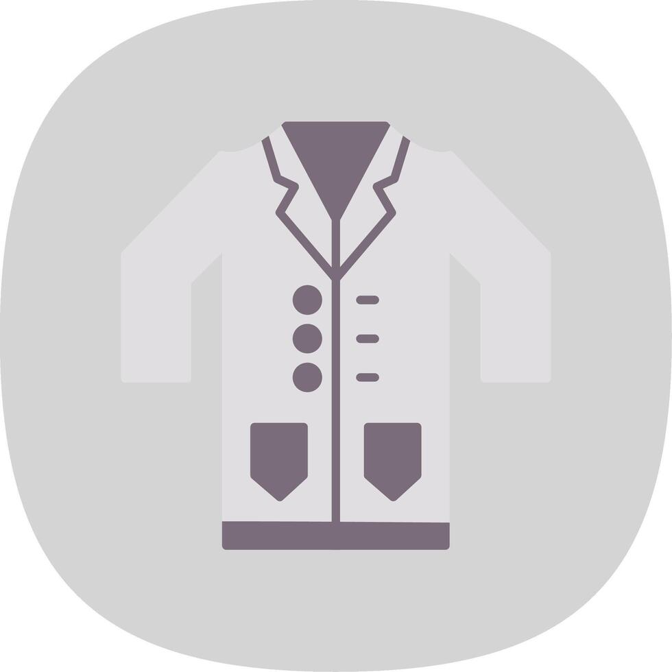 Lab Coat Flat Curve Icon vector