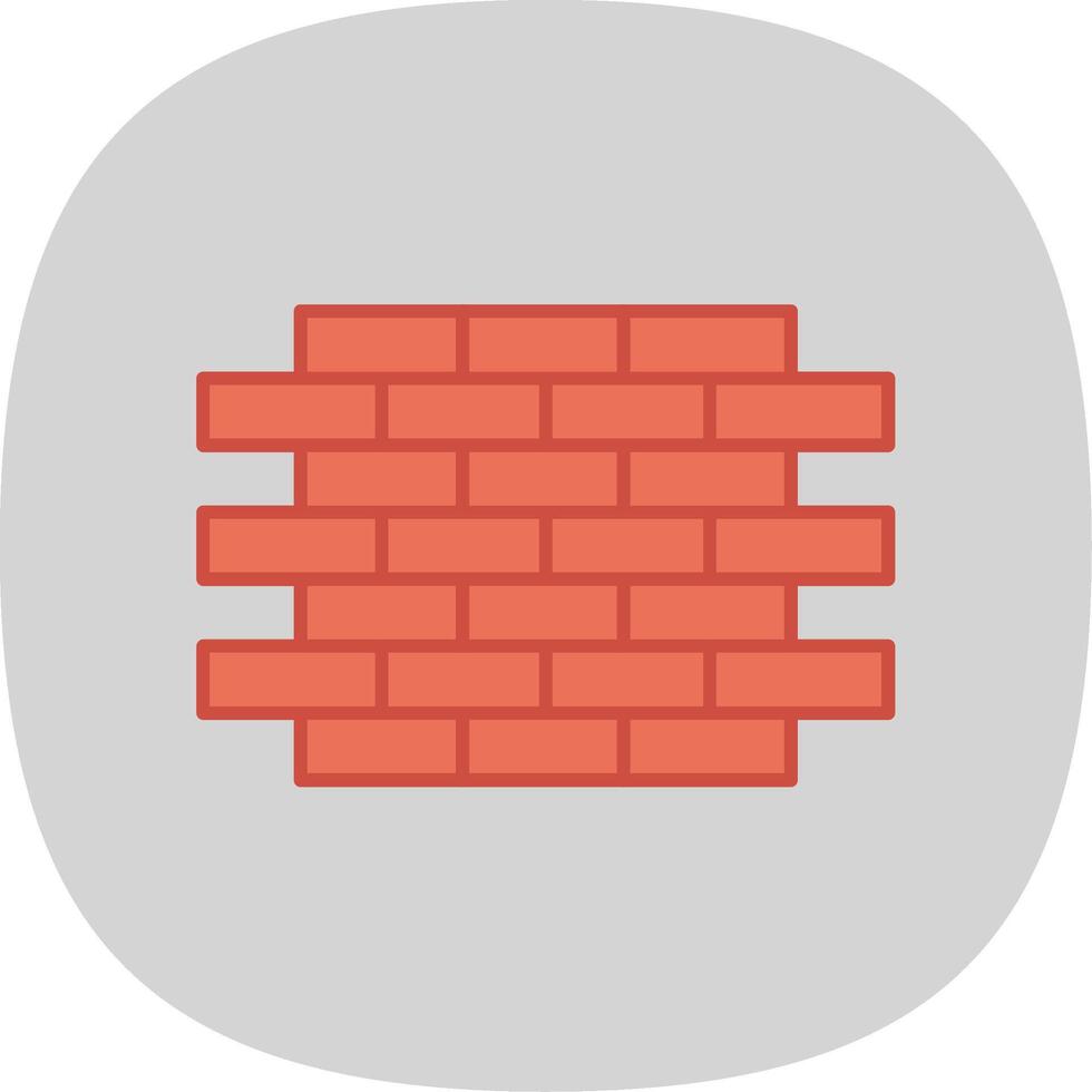 Brick Wall Flat Curve Icon vector