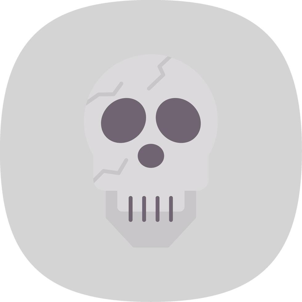 Skull Flat Curve Icon vector