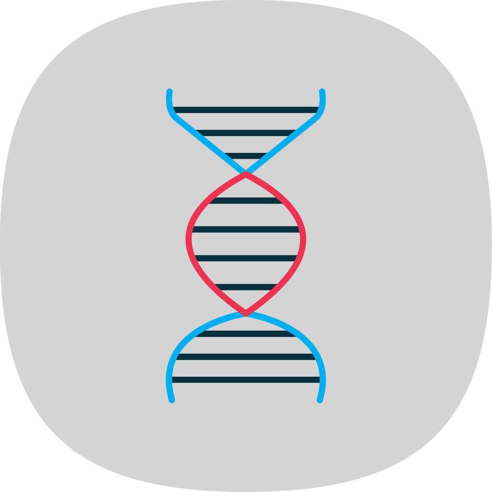 Dna Flat Curve Icon vector