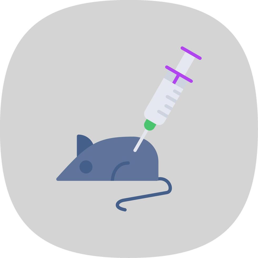 Animal Testing Flat Curve Icon vector