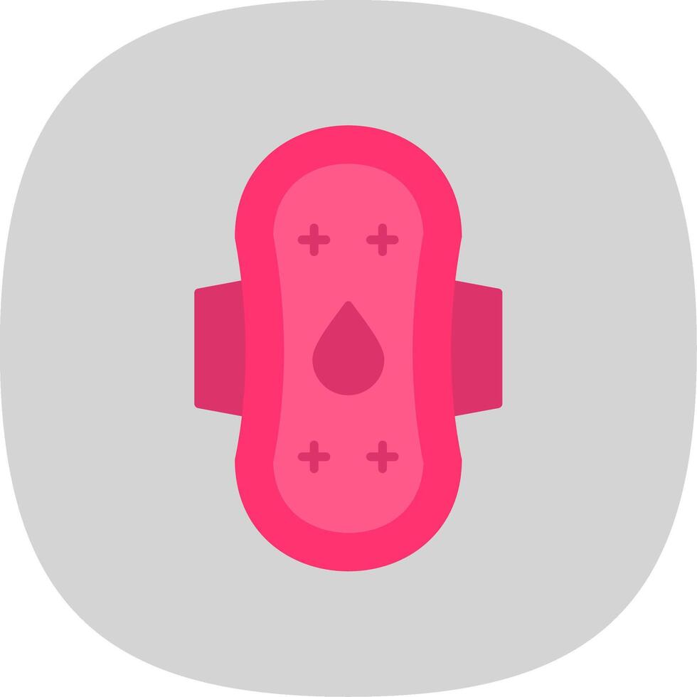 Sanitary Towel Flat Curve Icon vector
