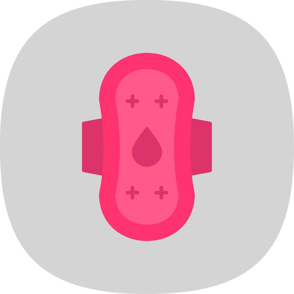 Sanitary Towel Flat Curve Icon vector