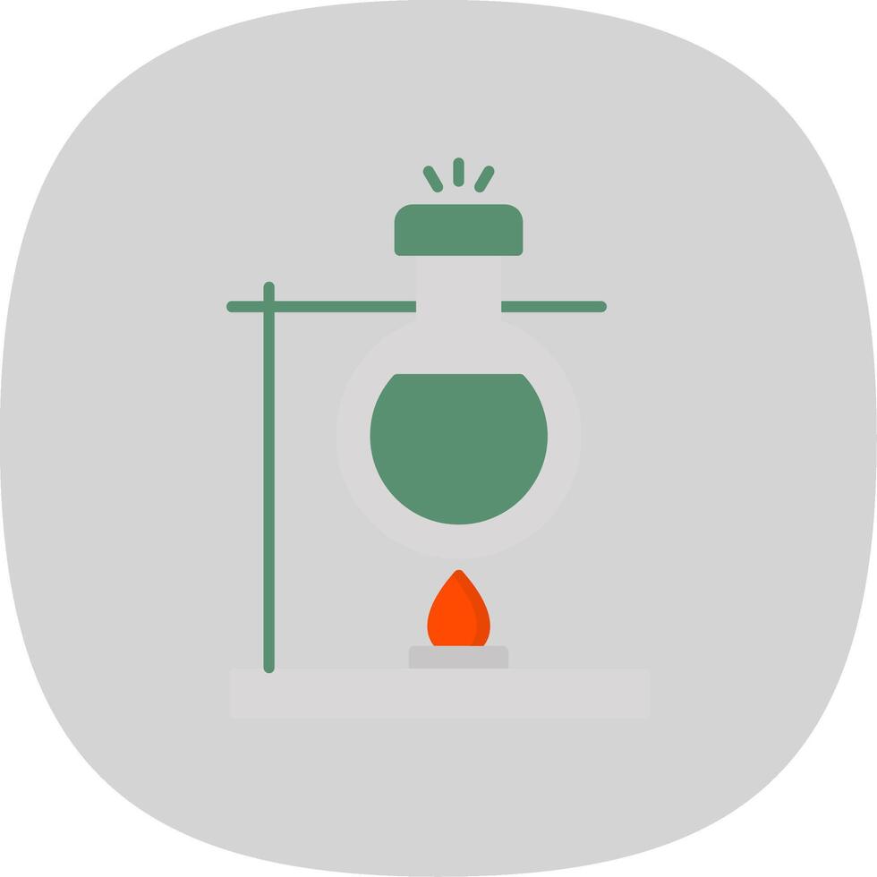 Bunsen Burner Flat Curve Icon vector