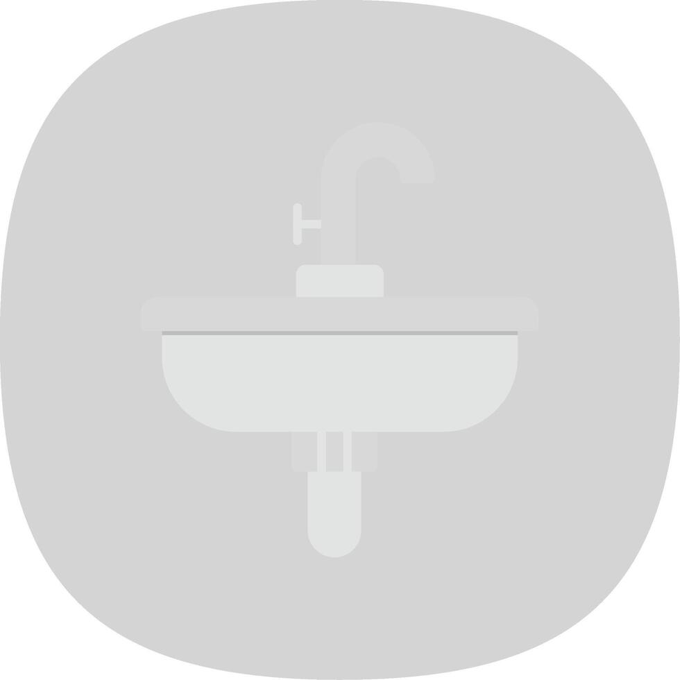 Sink Flat Curve Icon vector