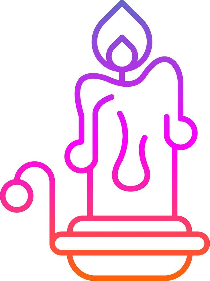 Candles Line Gradient Icon vector