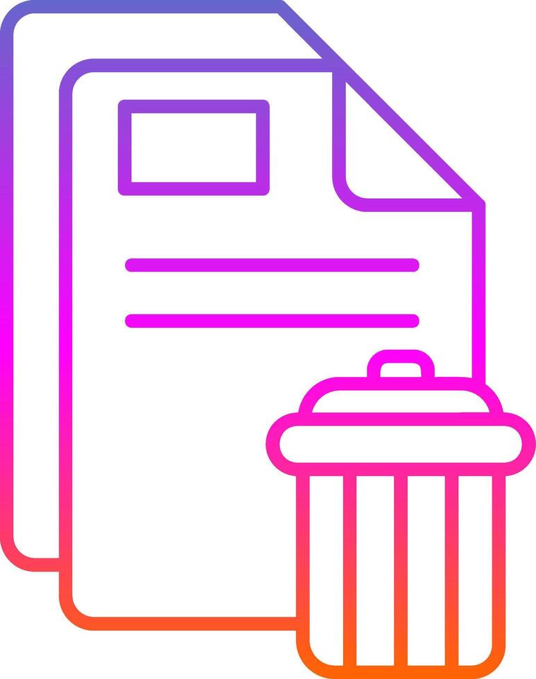 Delete Line Gradient Icon vector