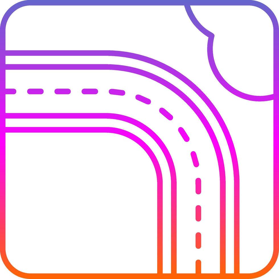 Highway Line Gradient Icon vector