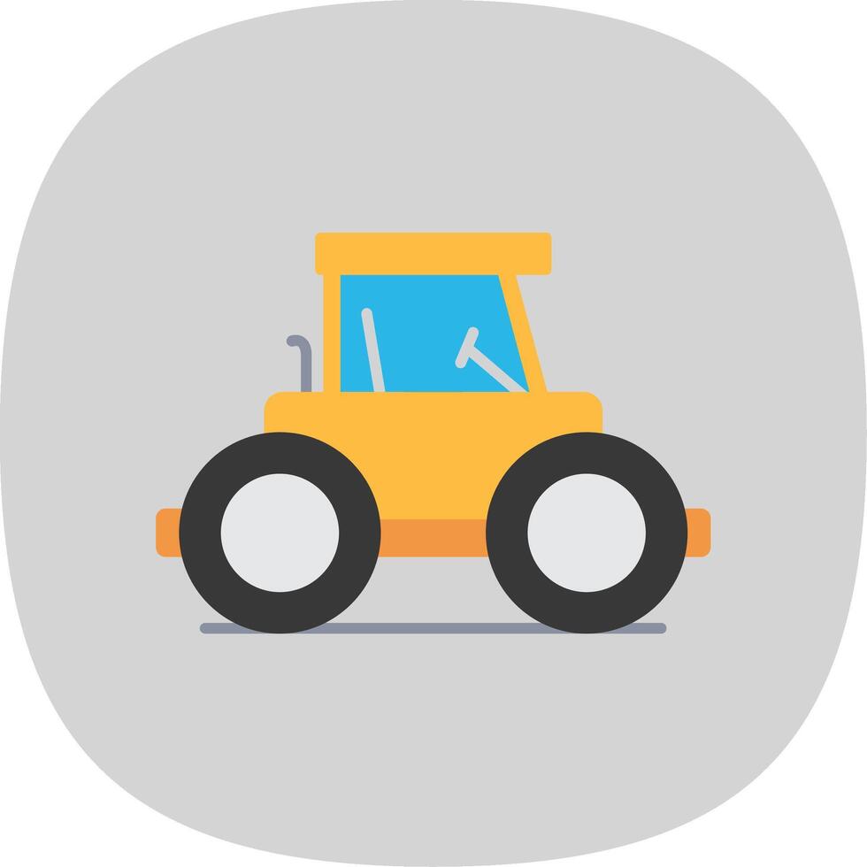 Road Roller Flat Curve Icon vector