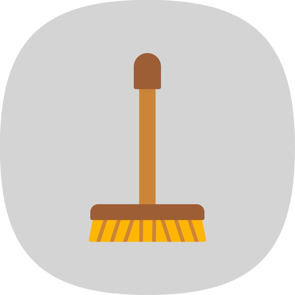 Mop Flat Curve Icon vector
