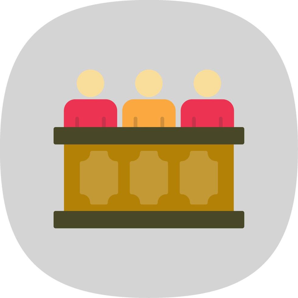 Panel of judges Flat Curve Icon vector