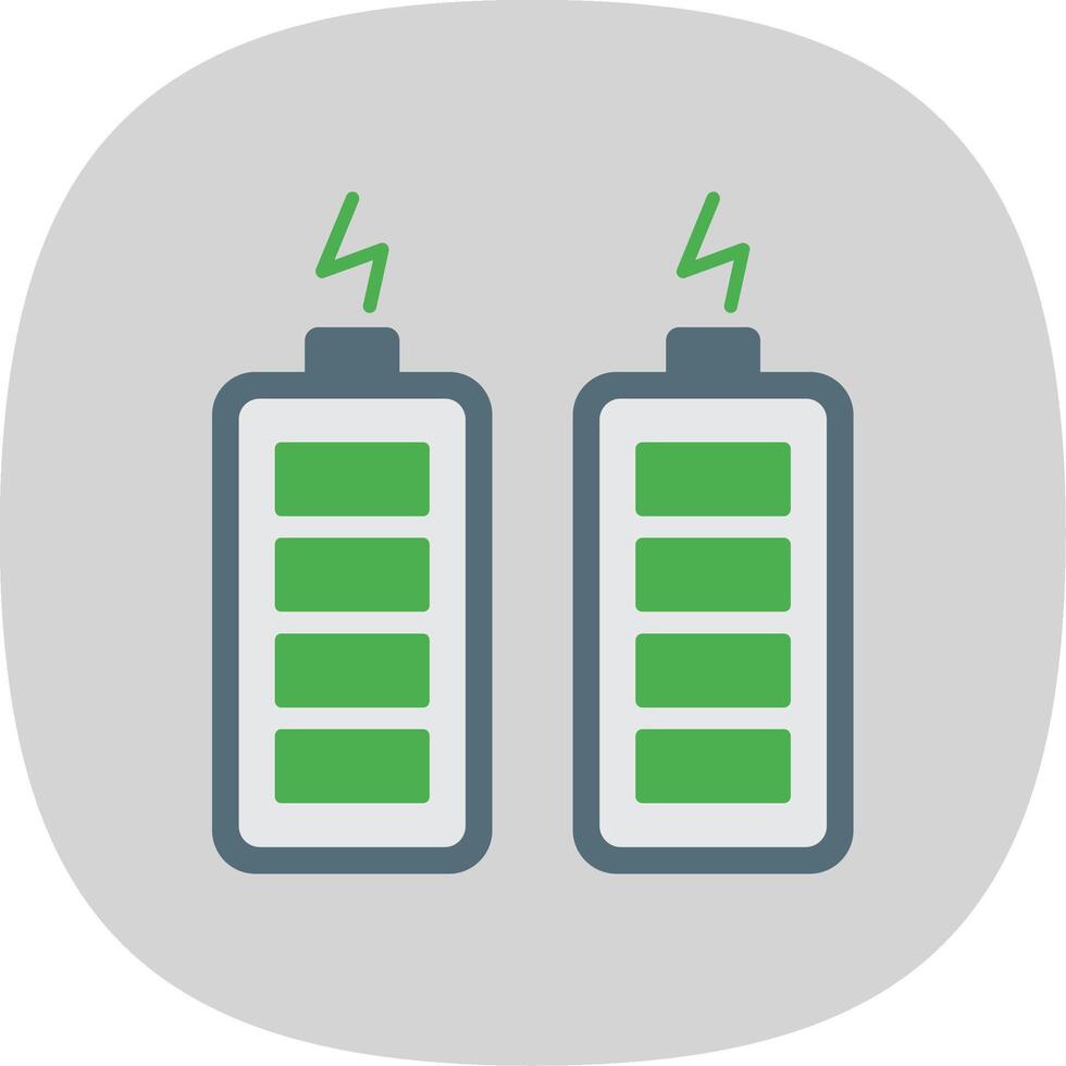 Batteries Flat Curve Icon vector