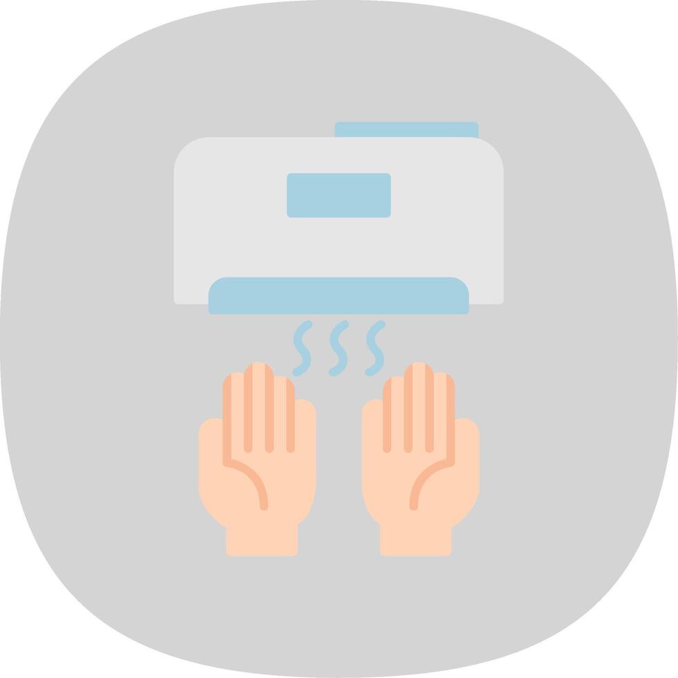 Hand Dryer Flat Curve Icon vector