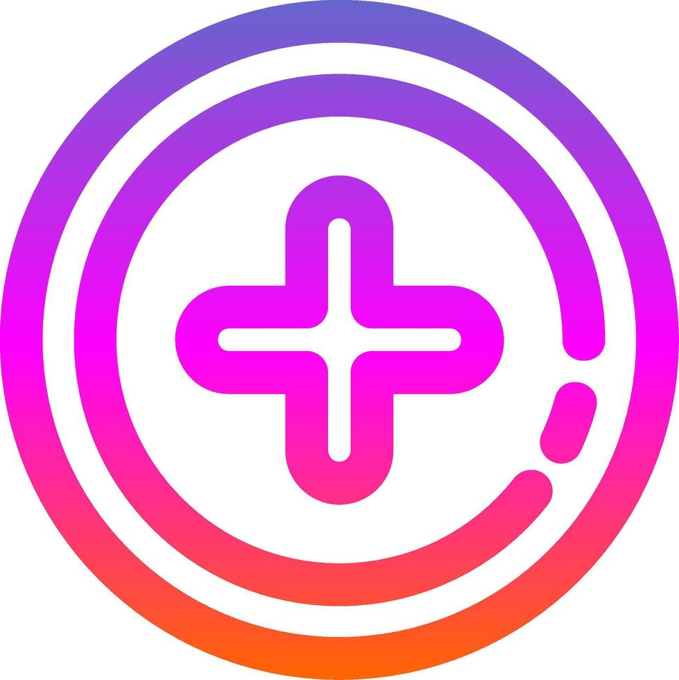 Add 2 Line Gradient Icon vector