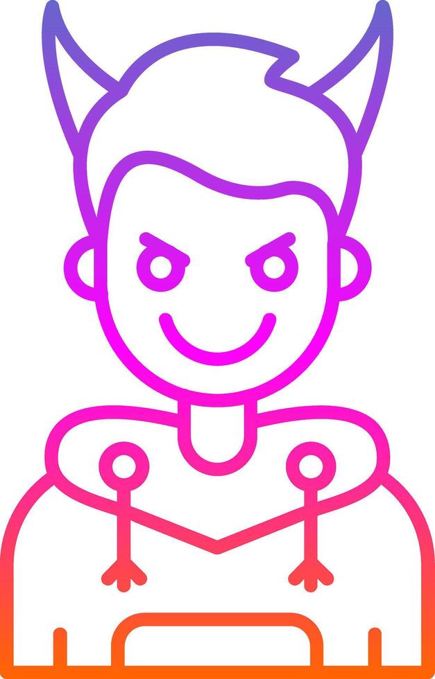 Demon Line Gradient Icon vector