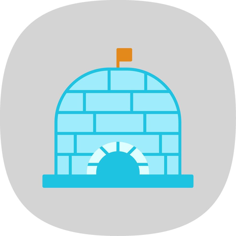 Igloo Flat Curve Icon vector