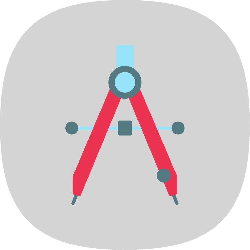 Drawing Compass Flat Curve Icon vector