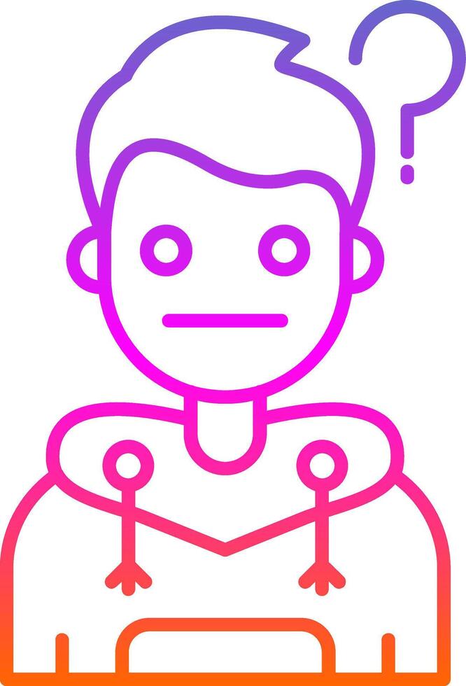 Thinking Line Gradient Icon vector