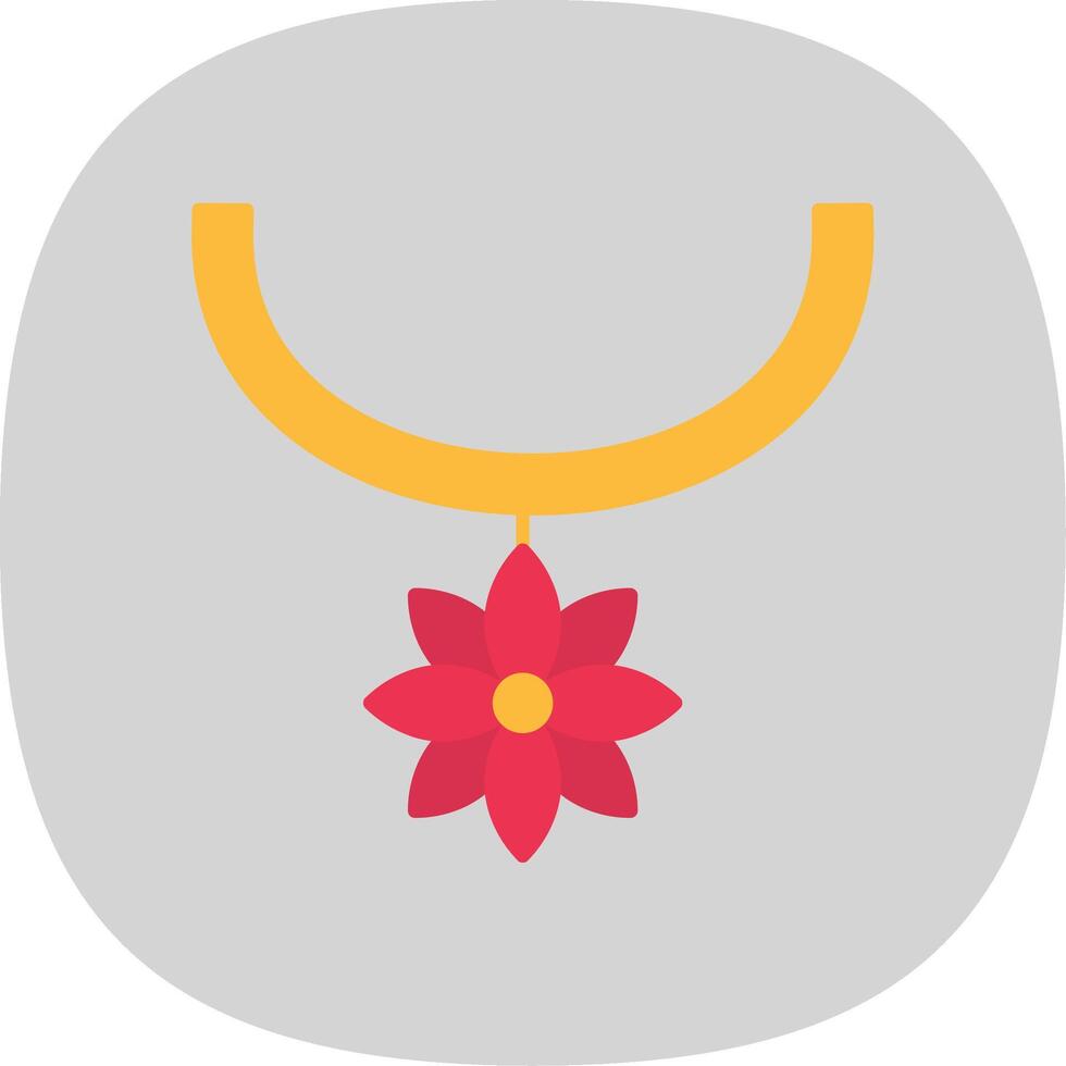 Flower Necklace Flat Curve Icon vector
