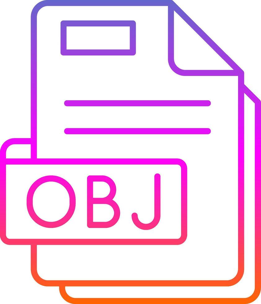 obj línea degradado icono vector