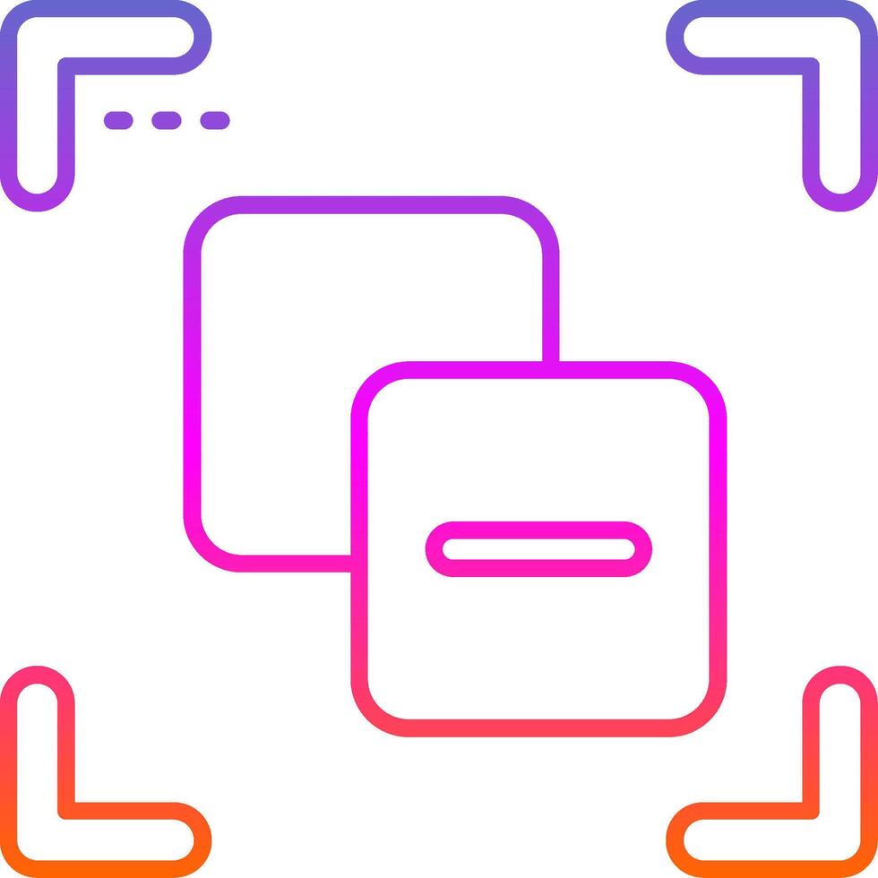 Substract Line Gradient Icon vector