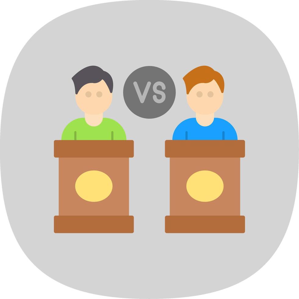 debate plano curva icono vector