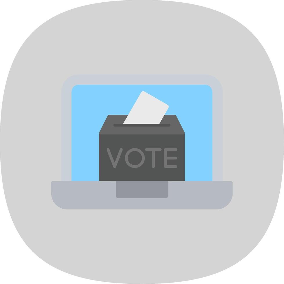 Online Voting Flat Curve Icon vector