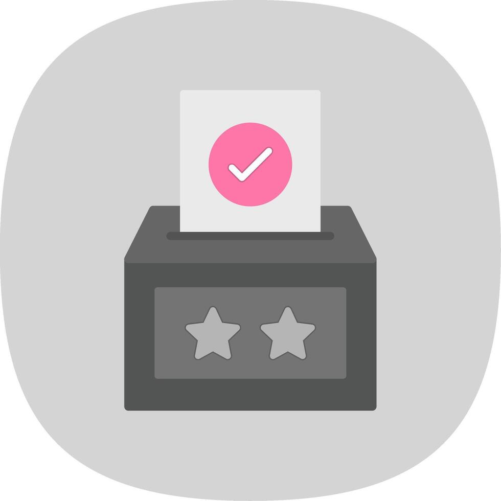 votación caja plano curva icono vector