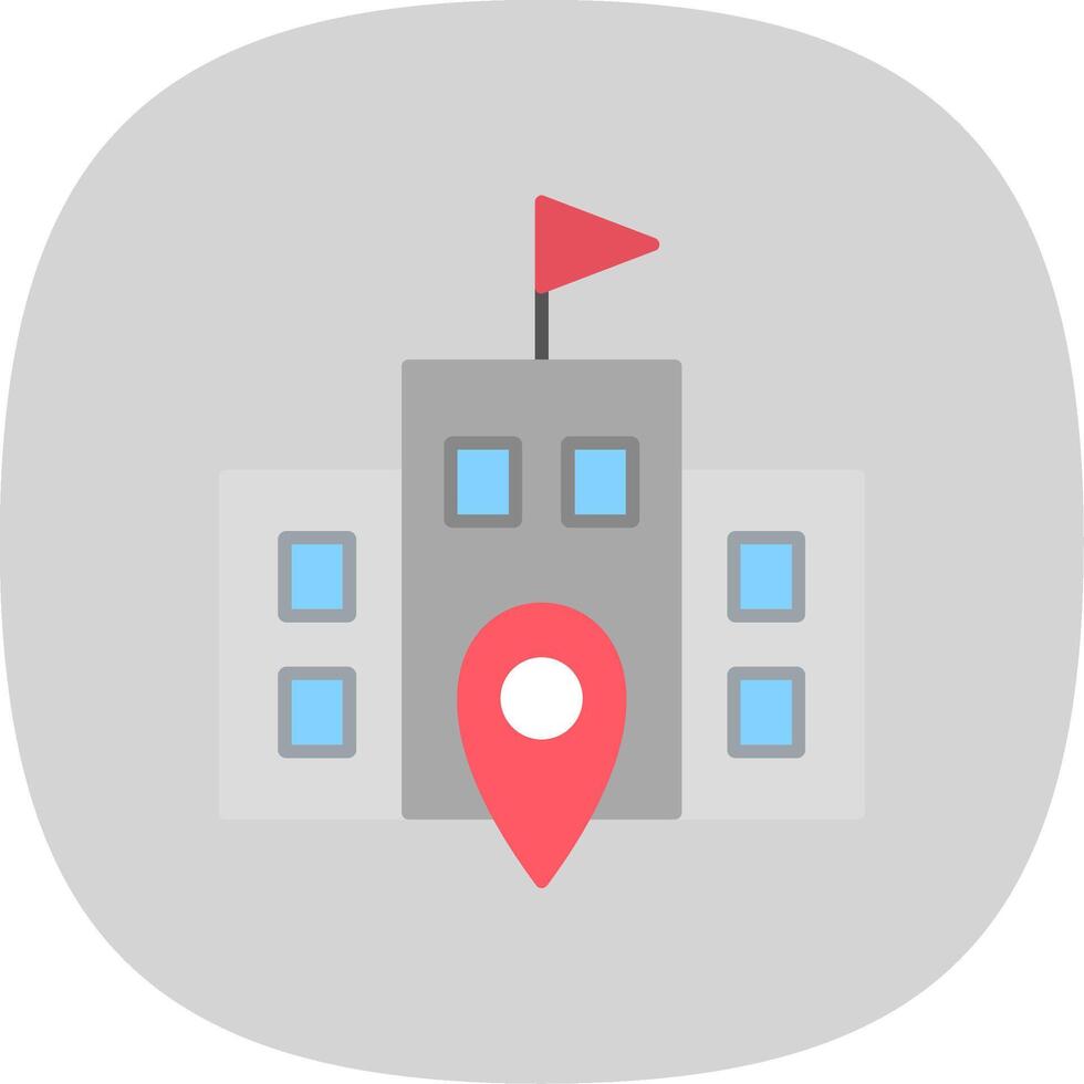Polling Place Flat Curve Icon vector