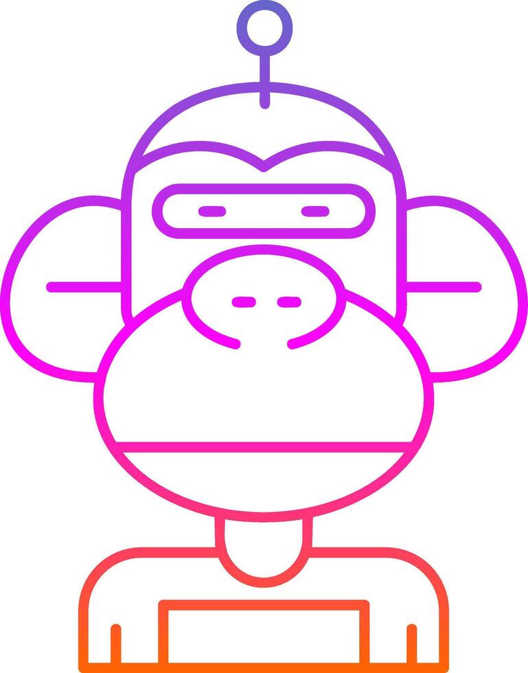 Robot Line Gradient Icon vector