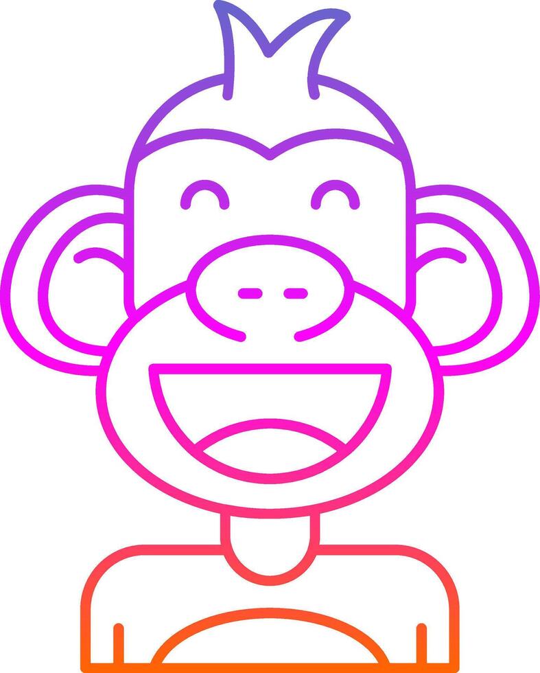 Happy Line Gradient Icon vector