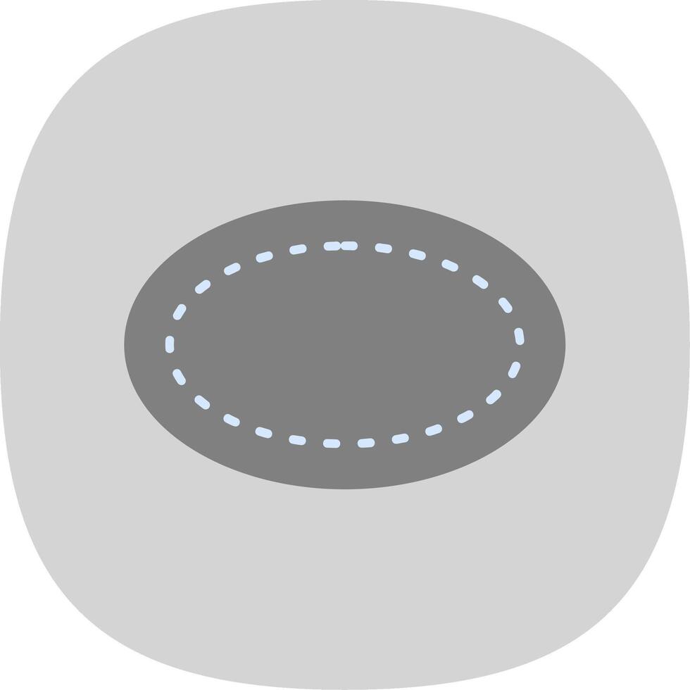 Oval Flat Curve Icon vector