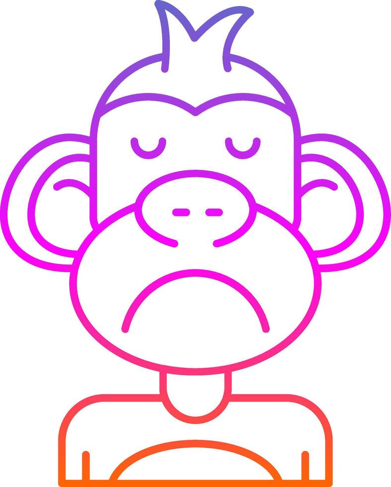 Sad Line Gradient Icon vector