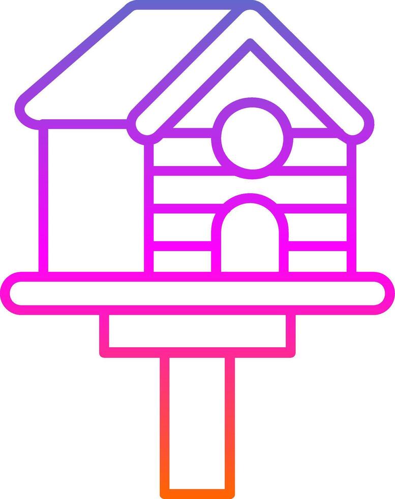 Bird house Line Gradient Icon vector