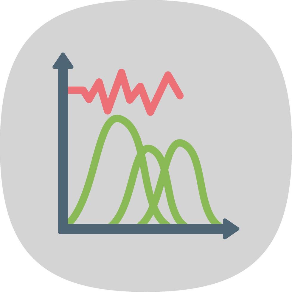 Wave Chart Flat Curve Icon vector