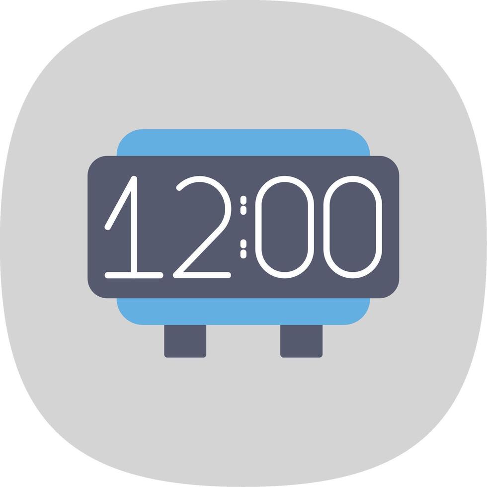 digital reloj plano curva icono vector