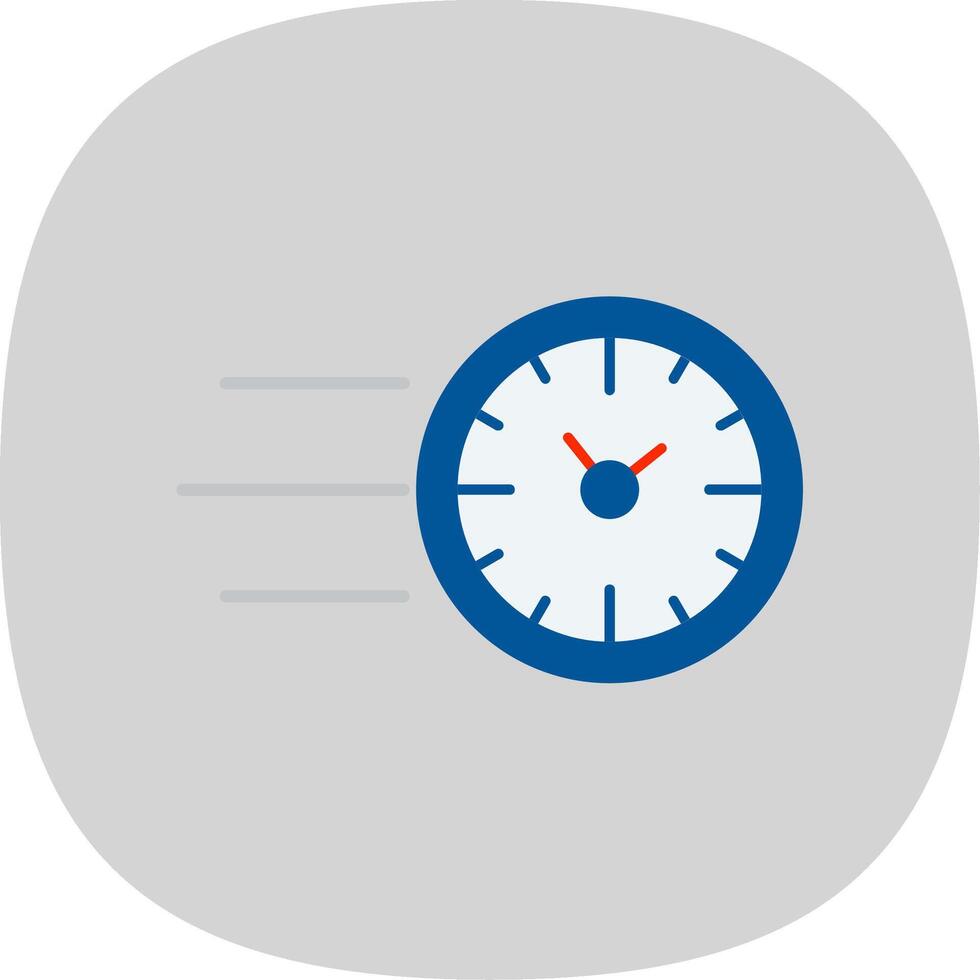 Fast Time Flat Curve Icon vector