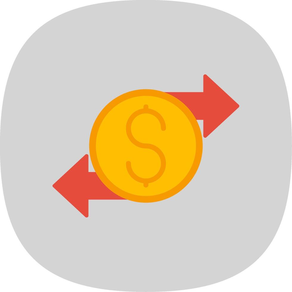Money Transfer Flat Curve Icon vector