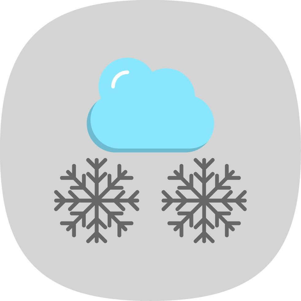 Winter Flat Curve Icon vector