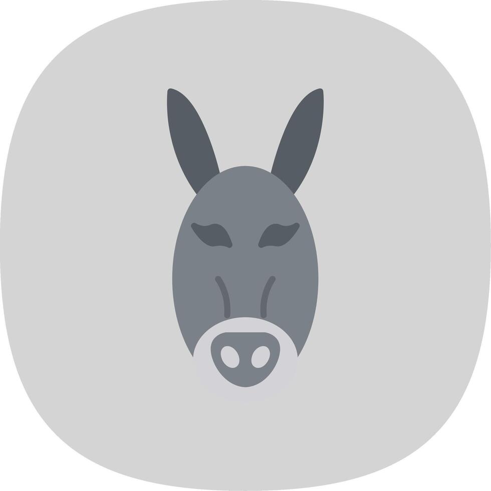 Donkey Flat Curve Icon vector