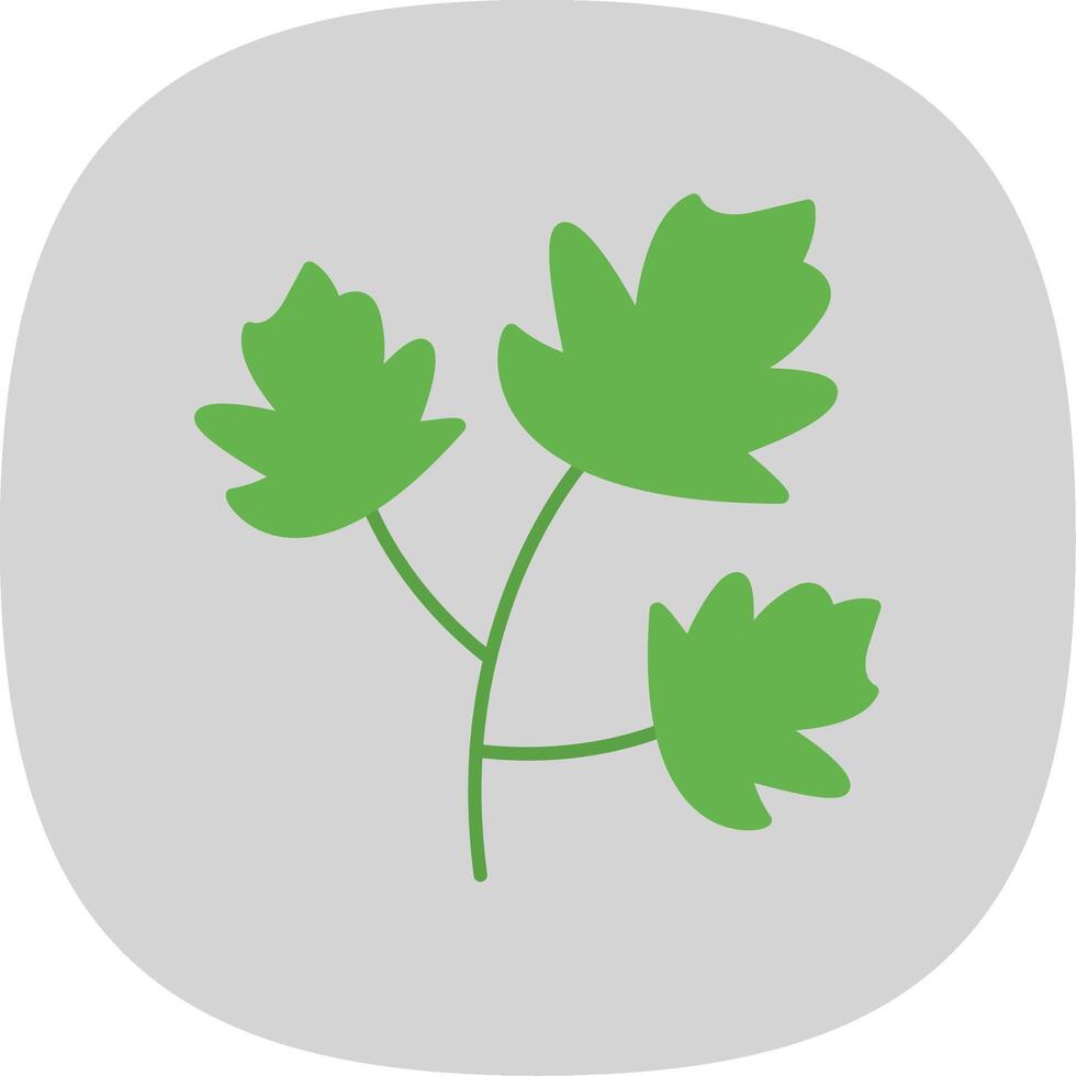 Parsley Flat Curve Icon vector