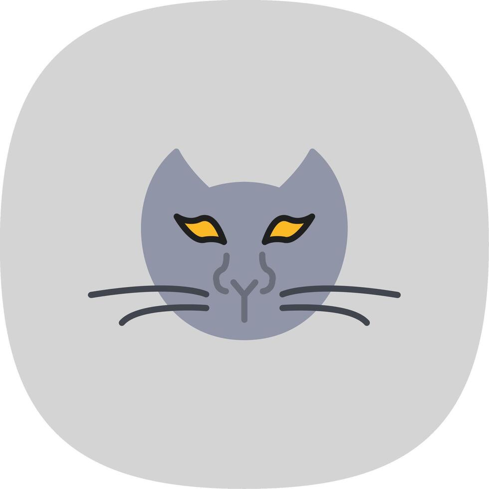 gato plano curva icono vector