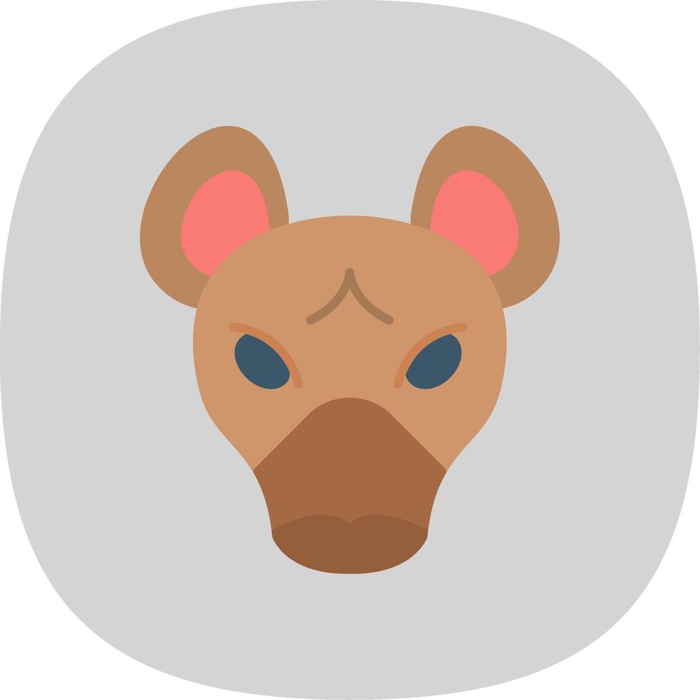 Hyena Flat Curve Icon vector