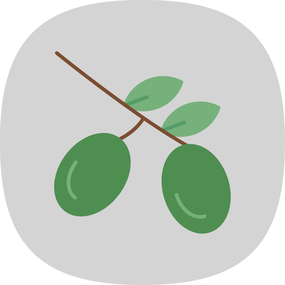 Olive Flat Curve Icon vector