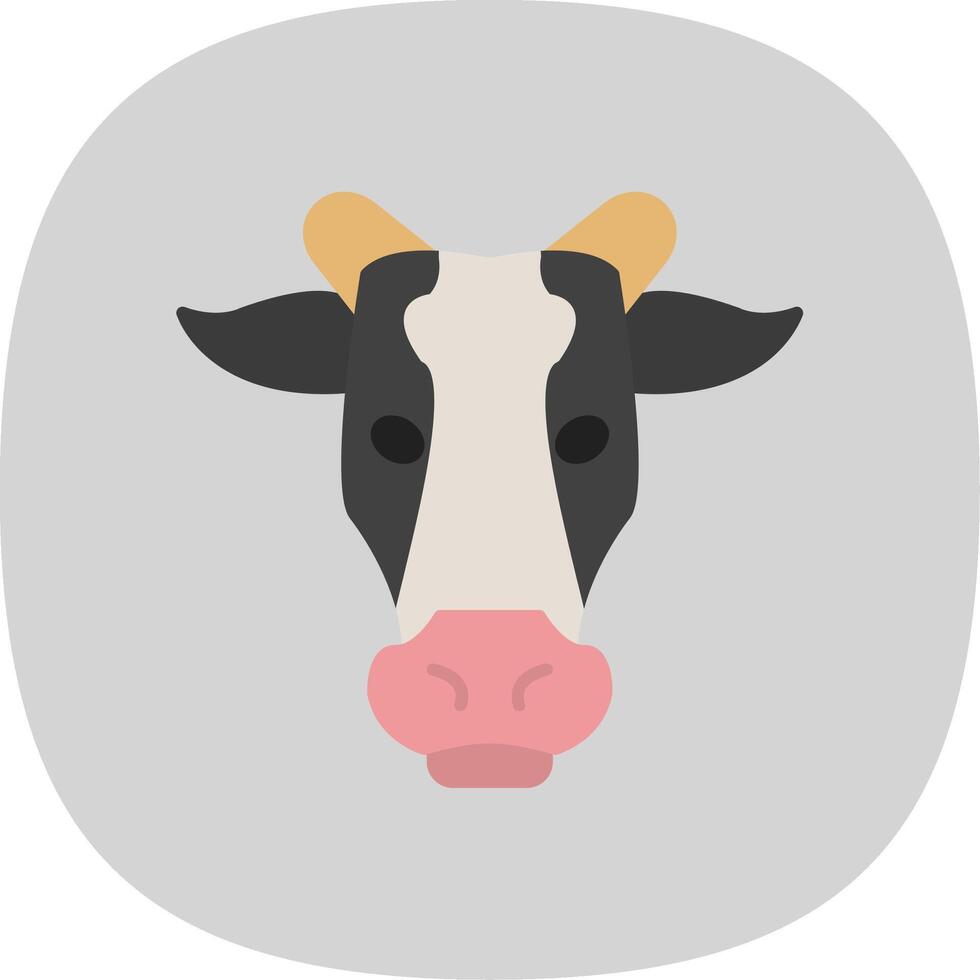 Cow Flat Curve Icon vector