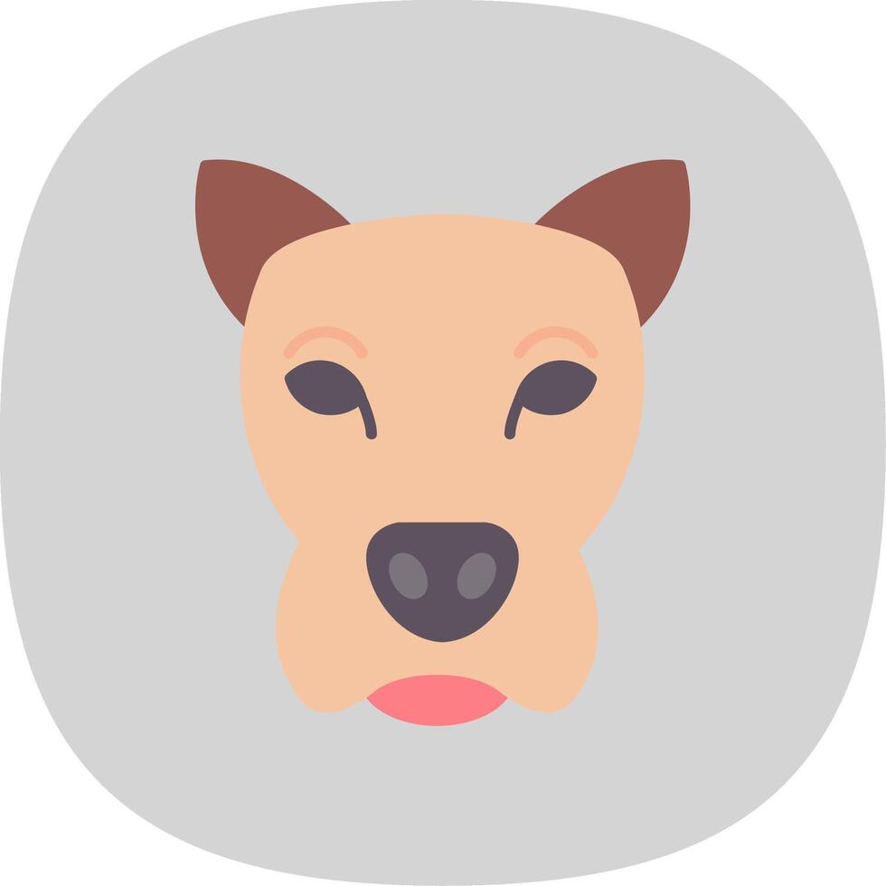 perro plano curva icono vector