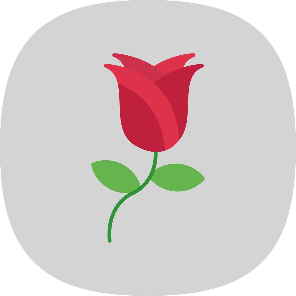 Rose Flat Curve Icon vector