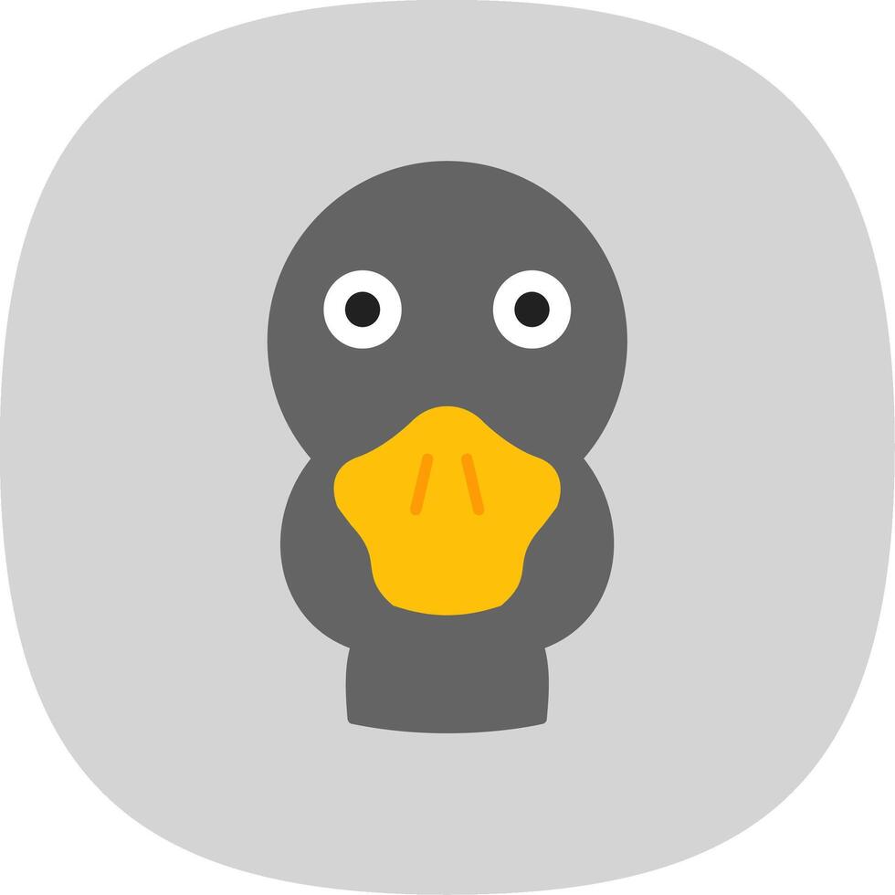 Duck Flat Curve Icon vector